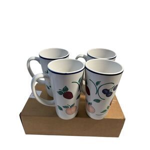 Princess house‎ Orchard Medley tall coffee mugs 6" tall replacement 1997?